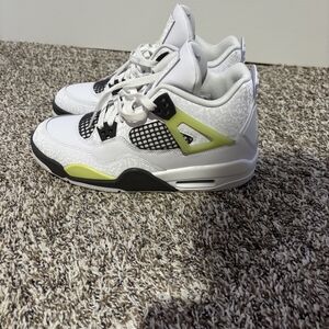 Jordan White Sneakers with Lime Accents